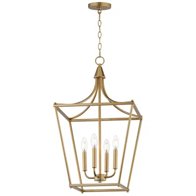 Maxim Clifton 16" Wide Natural Aged Brass 4-light Pendant