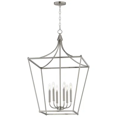 Maxim Clifton 22" Wide Satin Nickel 6-light Pendant