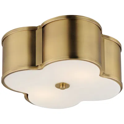 Maxim Clover 14" Wide Natural Aged Brass Ceiling Light