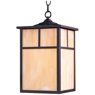 Maxim Coldwater 15"bronze And Honey Glass Outdoor Hanging Light