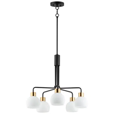 Maxim Coraline 26.8" Wide Bronze And White Glass Modern Chandelier