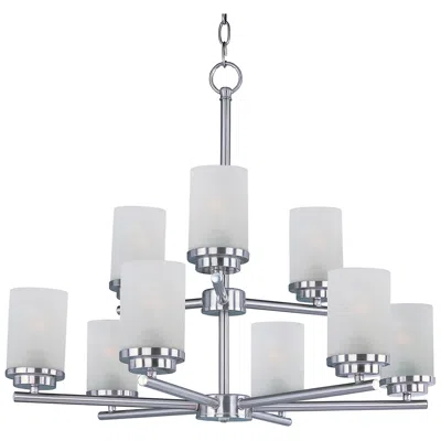 Maxim Corona 9-light 28" Wide Satin Nickel Chandelier