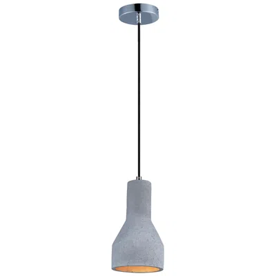 Maxim Crete 6"w Polished Chrome Led Mini Pendant With Gray Shade