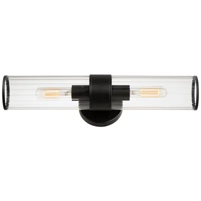 Maxim Crosby 19.5" Wide 2-light Black And Clear Glass Wall Sconce