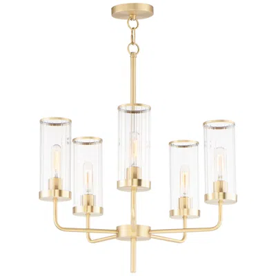 Maxim Crosby 24" Wide Satin Brass 5-light Chandelier