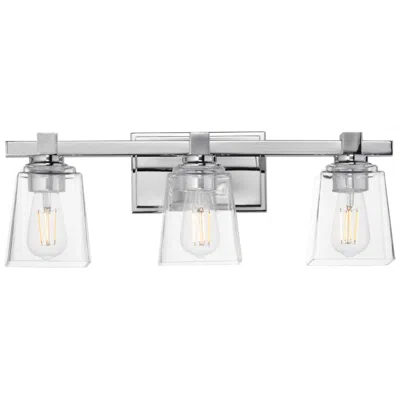 Maxim Cubos 22 1/4" Wide Polished Chrome 3-light Bath Vanity