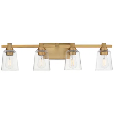 Maxim Cubos 30 3/4"w Natural Aged Brass 4-light Bath Light