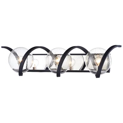 Maxim Curlicue 30" Wide Black And Nickel 3-light Bath Light