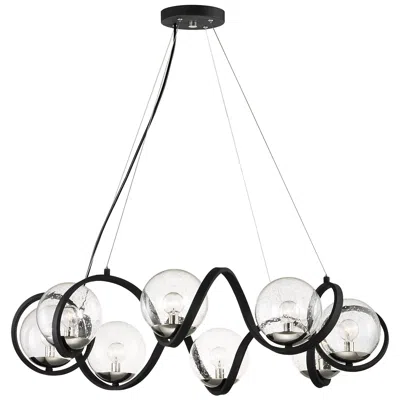 Maxim Curlicue 35" Wide Black And Nickel 8-light Modern Pendant