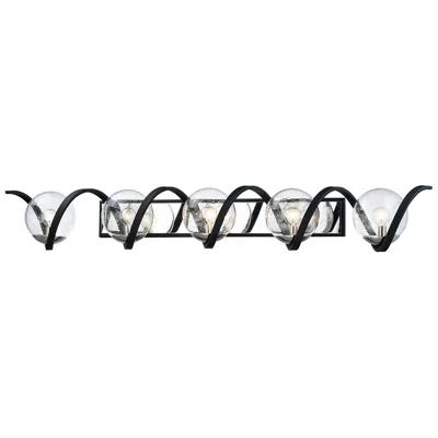 Maxim Curlicue 49 1/4" Wide Black And Nickel Modern 5-light Bath Light