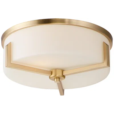 Maxim Dart 14" Wide Flush Mount Satin Brass 3-light Ceiling Light