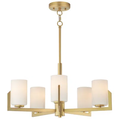 Maxim Dart 26" Wide Natural Aged Brass 5-light Chandelier