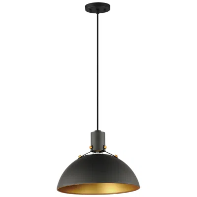 Maxim Dawn 12" Wide Antique Brass And Black Mini Pendant