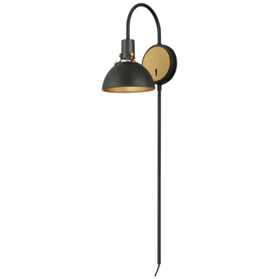 Maxim Dawn Pin Up Wall Sconce - Antique Brass/black
