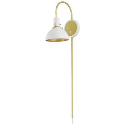 Maxim Dawn Pin Up Wall Sconce - White/satin Brass