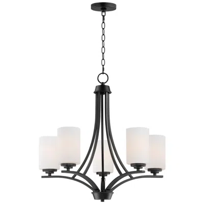 Maxim Deven 24" Wide Black 5-light Chandelier