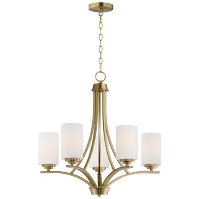 Maxim Deven 24" Wide Satin Brass 5-light Chandelier