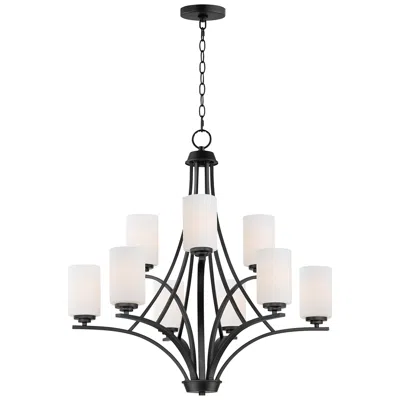 Maxim Deven 32" Wide Black 9-light Tiered Chandelier