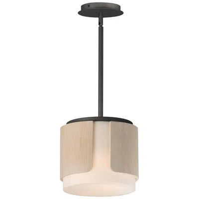 Maxim Draughtsman 10" Natural Wood/charcoal Semi Flush Mount - Pendant