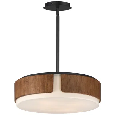 Maxim Draughtsman 18" Walnut / Black Semi Flush Mount - Pendant In Brown