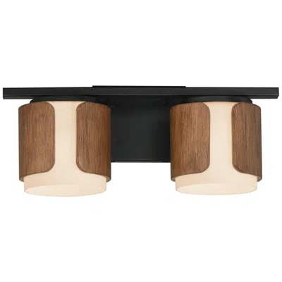 Maxim Draughtsman 18" Wide Walnut/black 2-light Bath Vanity In Brown