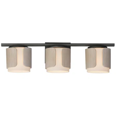 Maxim Draughtsman 27" Wide Natural Wood/charcoal 3-light Bath Vanity In Neutral
