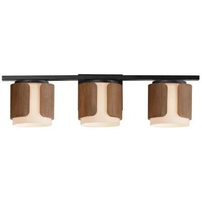 Maxim Draughtsman 27" Wide Walnut/black 3-light Bath Vanity In Brown