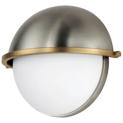 Maxim Duke 7 1/2" High Satin Nickel/satin Brass Half Sconce