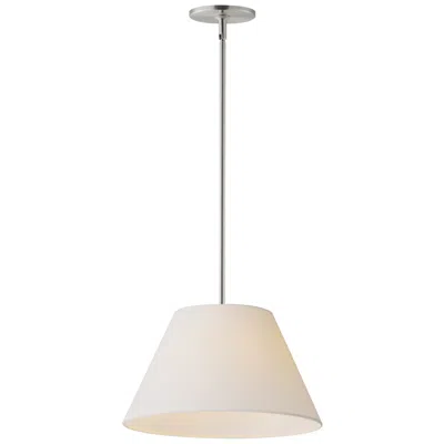 Maxim Dunbridge 14" Off White Linen/polished Nickel Pendant