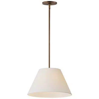 Maxim Dunbridge 14" Off White Linen/weathered Brass Pendant