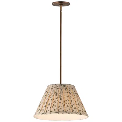 Maxim Dunbridge 14" Olive White/weathered Brass Pendant