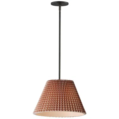 Maxim Dunbridge 14" Rustic Beige/antique Bronze Pendant In Brown