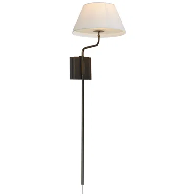 Maxim Dunbridge 39 1/4" Off White Linen/antique Bronze 1-light Wall Sconce