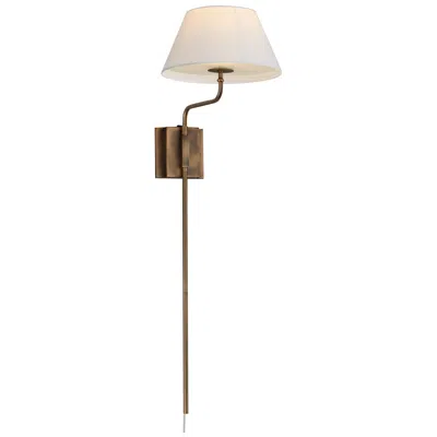 Maxim Dunbridge 39 1/4" Off White Linen/weathered Brass 1-light Wall Sconce