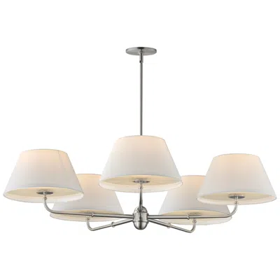 Maxim Dunbridge 42" Off White Linen/polished Nickel 5-light Chandelier