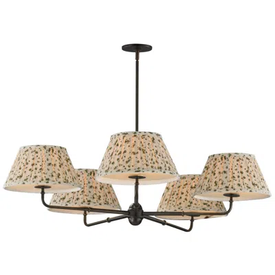 Maxim Dunbridge 42" Olive White/antique Bronze 5-light Chandelier In Neutral