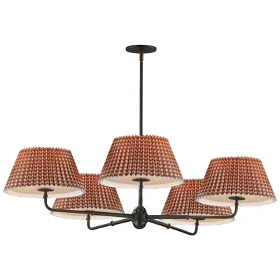 Maxim Dunbridge 42" Wide Rustic Beige/antique Bronze 5-light Chandelier In Brown