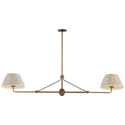 Maxim Dunbridge 62" Blue White/weathered Brass 2-light Pendant