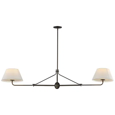 Maxim Dunbridge 62" Off White Linen/antique Bronze 2-light Pendant In Neutral