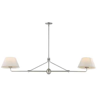 Maxim Dunbridge 62" Off White Linen/polished Nickel 2-light Pendant