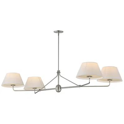 Maxim Dunbridge 62" Off White Linen/polished Nickel 4-light Chandelier