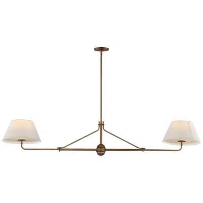 Maxim Dunbridge 62" Off White Linen/weathered Brass 2-light Pendant