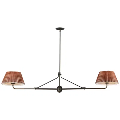 Maxim Dunbridge 62" Rustic Beige/antique Bronze 2-light Pendant In Brown