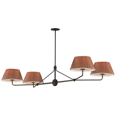 Maxim Dunbridge 62" Rustic Beige/antique Bronze 4-light Chandelier In Brown