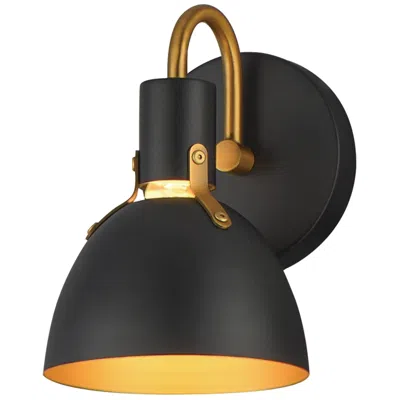 Maxim Dusk 8 3/4" High Black/antique Brass 1-light Wall Sconce