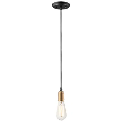 Maxim Early Electric 5" Wide Black And Antique Brass Mini Pendant