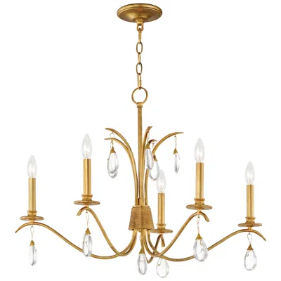 Maxim Eden 32" Wide Charcoal Gold Leaf 5-light Chandelier