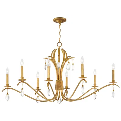 Maxim Eden 48" Wide Charcoal Gold Leaf 8-light Chandelier