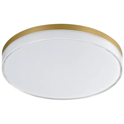 Maxim Edge 11" Natural Aged Brass Led Flush Mount
