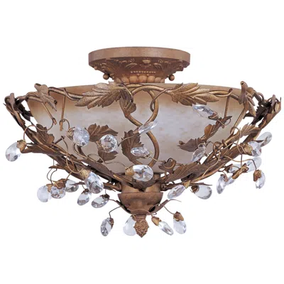 Maxim Elegante 16 1/2" Leaf And Vine Etruscan Gold Ceiling Light